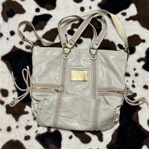 Coach Poppy Cream Tote/shoulder with Gold Accents